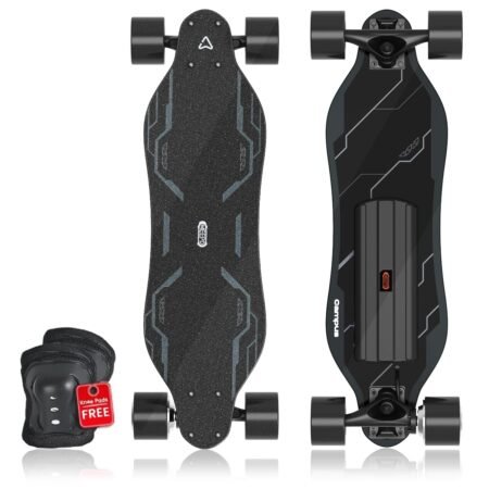 MEEPO Campus Electric Skateboard with Remote, 26.7 in Compact 7-Ply Maple E-Skateboard, Up to 16 MPH, 8–10 Mile Range, 4 Speed Modes, Smooth Braking, Carry Handle, for Teens & Beginners
