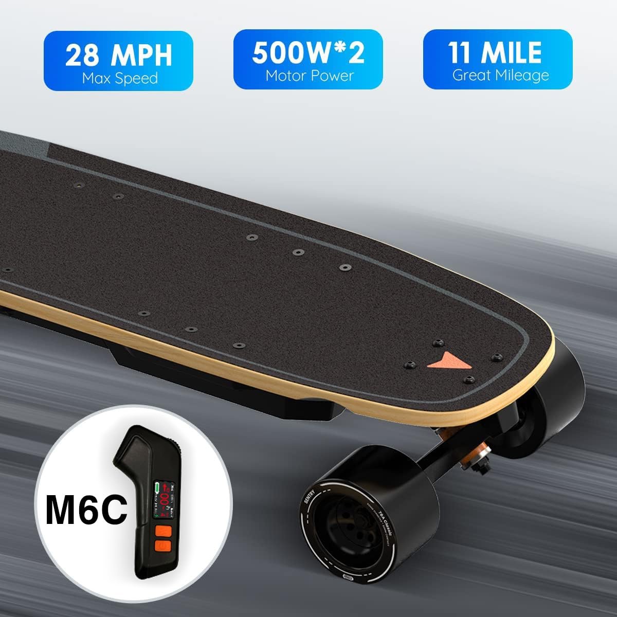 Meepo Mini 5 Electric Skateboard with Remote, 29 MPH Top Speed, 11-Mile Range, 330 lbs Load Capacity, 8-Ply Maple Cruiser Board for Adults and Teens - Image 4